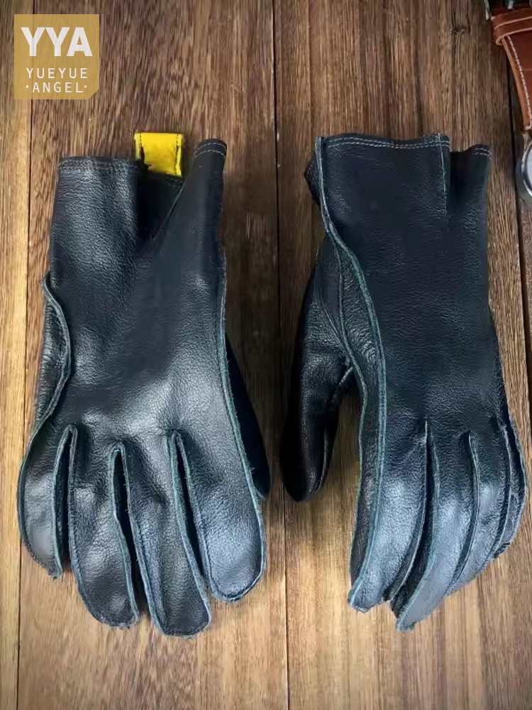 Horse Riding Glove - Vintage heren motorrijden koeienhuid lederen handschoenen