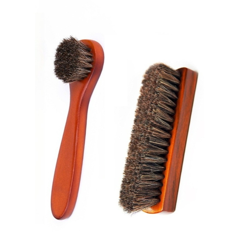 Brushing Boot Horse - Schoenenborstel met lange steel Paardenhaar Schoenenborstel
