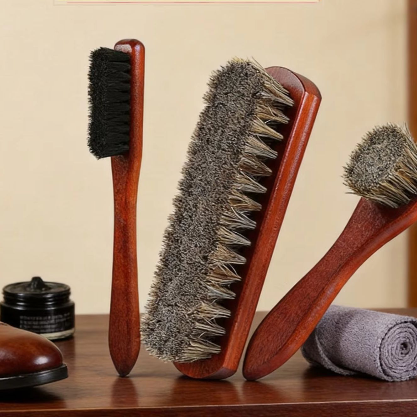 Brushing Boot Horse - 3 STKS Paardenhaar Reinigingsborstelset Schoenpoetsapplicator Voor