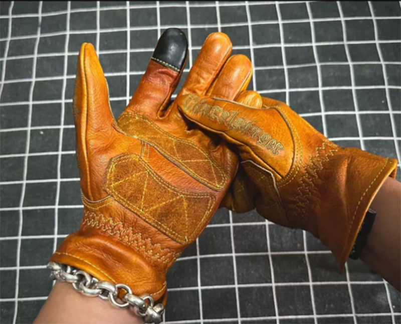 Horse Riding Glove - Handgemaakte lederen retro motorhandschoenen volledige vinger