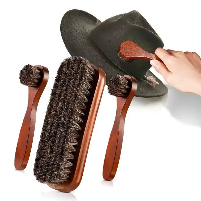 Brushing Boot Horse - Paardenhaar schoenborstelset Leren laarspoetsborstel voor suède