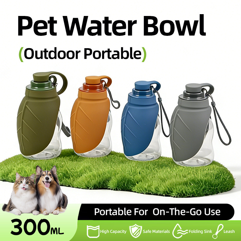 Outdoor Sport Glass Water Bottle - Draagbare sportfles voor huisdieren, siliconen reisdrinkbak