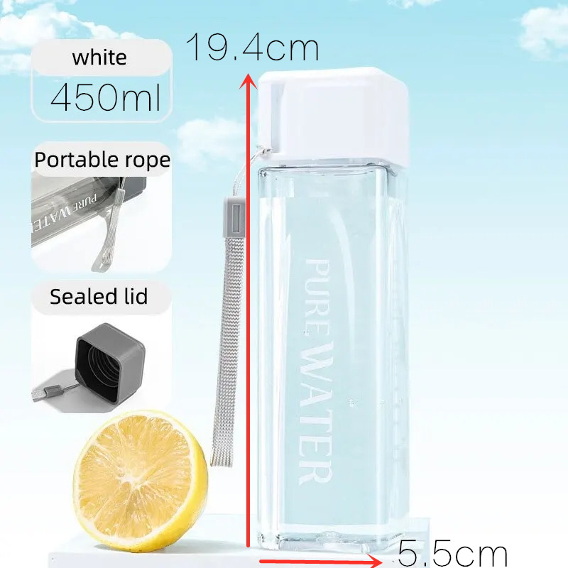 450 ml, 1 stuks helder vierkan - Outdoor Sport Glass Water Bottle recensie en prijs