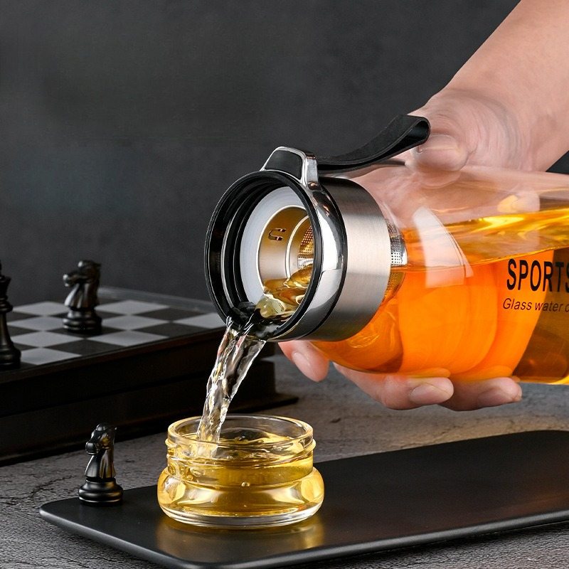1.0/1.2 L Glazen Waterfles met - Outdoor Sport Glass Water Bottle recensie en prijs